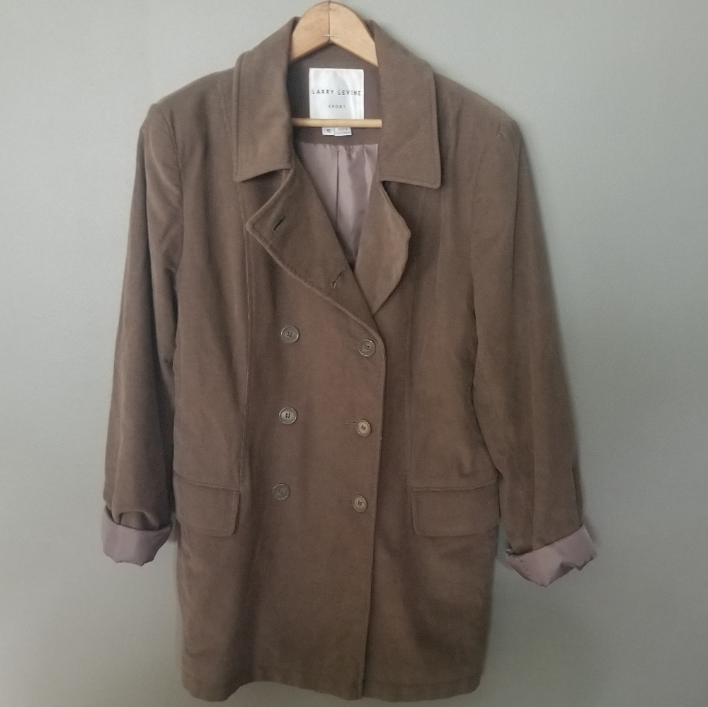 Larry Levine Sport Vintage Corduroy Blazer 10 Brown